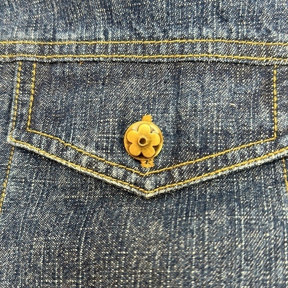 Vtg Fashion Classics Blue Denim Full Zip Jacket XL Floral Embroidery Boxy - Picture 6 of 14